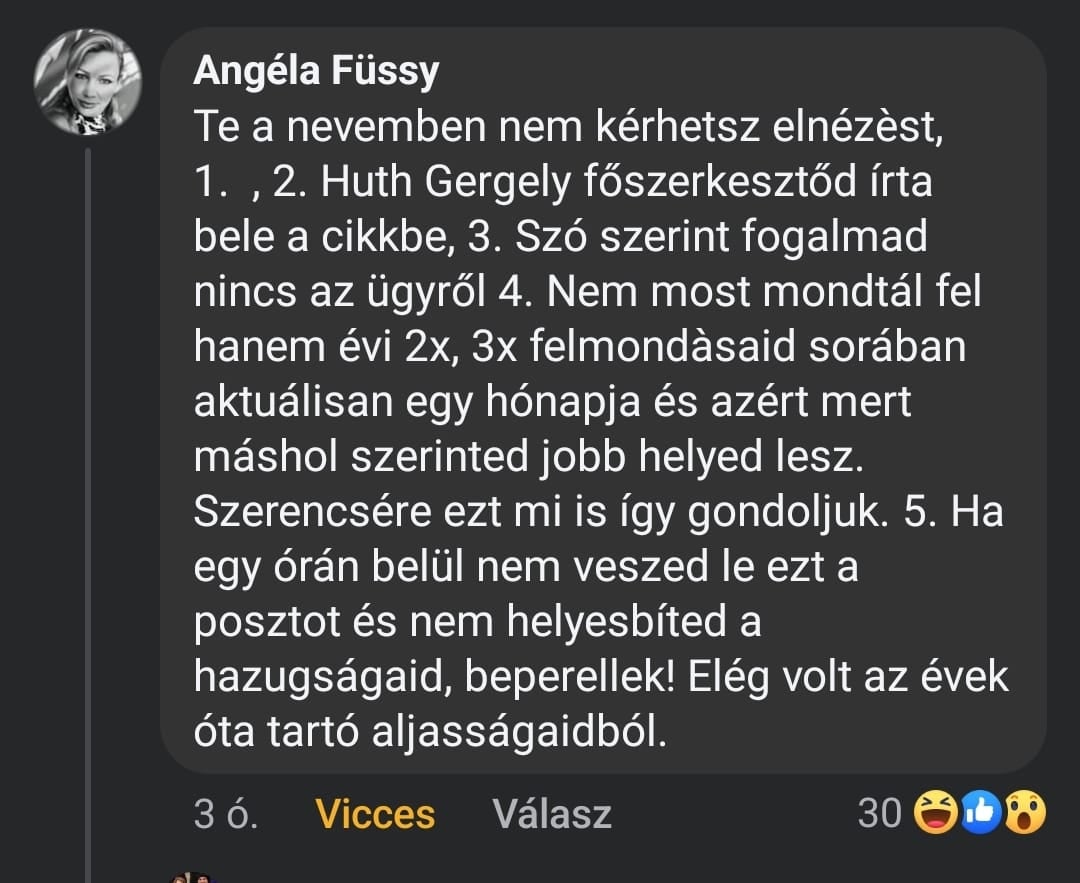 Füssy Angéla reagálása Jurák Katának