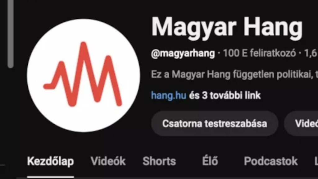 A Magyar Hang YouTube-csatornájának követőszáma