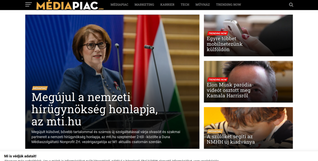 A Médiapiac.com eddigi arculata, 2025.02.12-én reggel