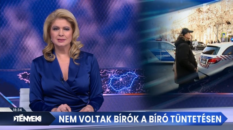 A TV2 Tények című műsora szerint nem voltak bírók a bírók tüntetésén