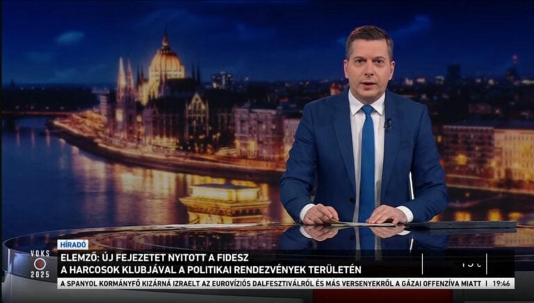 Voks2025: logóval népszerűsítik az M1 Híradóban a Fidesz-kormány Ukrajna-ellenes politikai kampányát