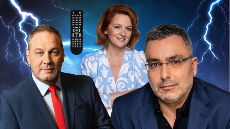 Pachmann Péter, a TV2 Napló, Boros Krisztina, az RTL Házon kívül és Sváby András, az ATV Heti Napló c. műsorának műsorvezetője