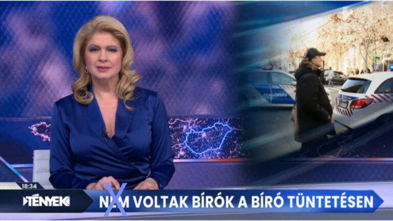 A TV2 Tények című műsora szerint nem voltak bírók a bírók tüntetésén, pedig igen