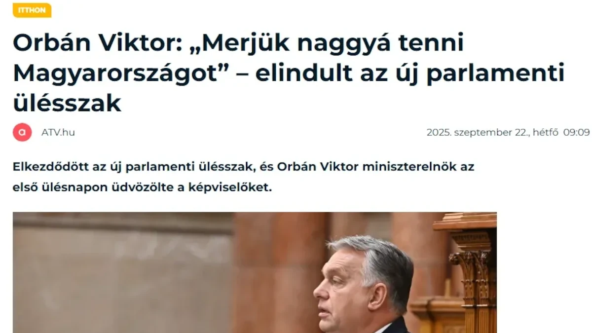 Orbán Viktor kiszivárgott beszéde az ATV oldalán