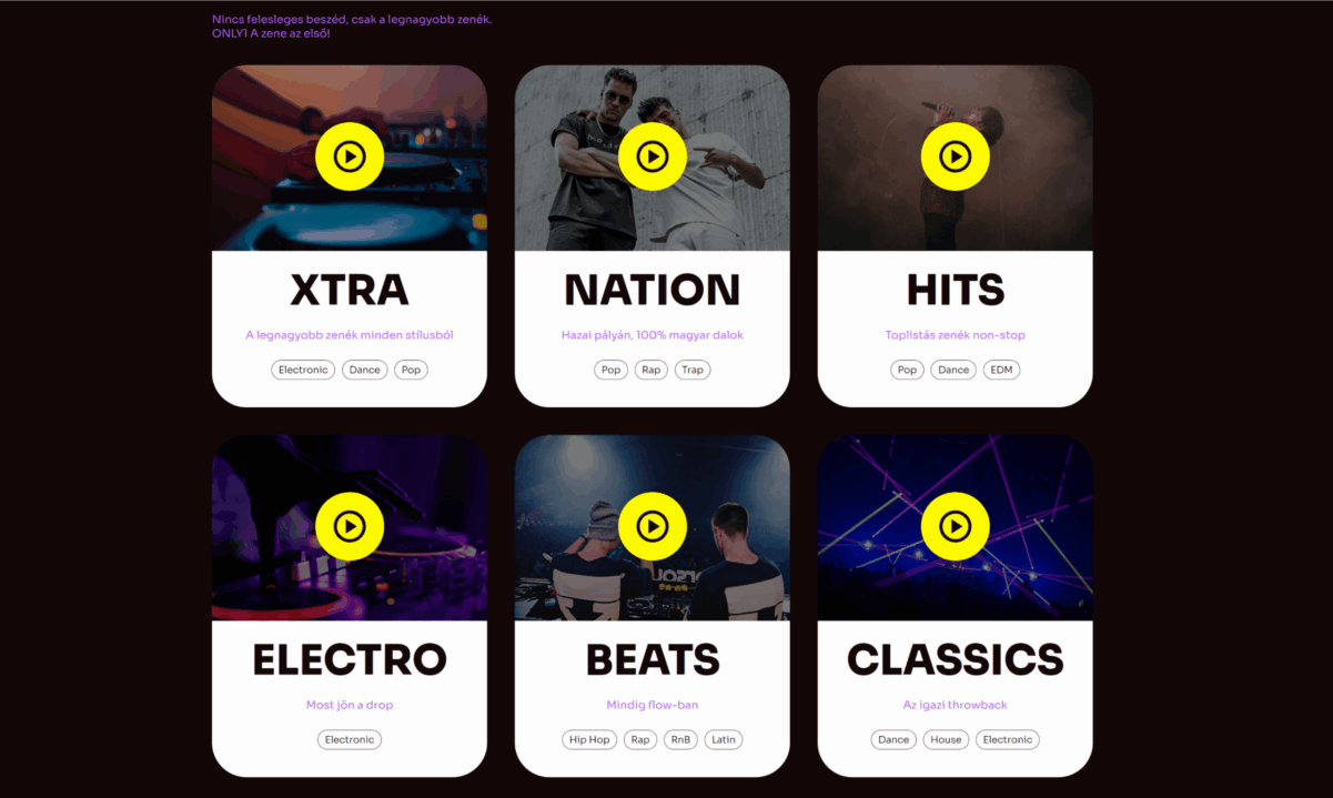 Az Only1 rádiós csatornái