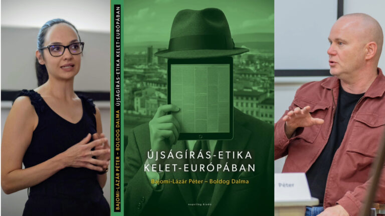 Az Újságírás-Etika Kelet-Európában c. könyv és szerzői, Boldog Dalma és Bajomi-Lázár Péter