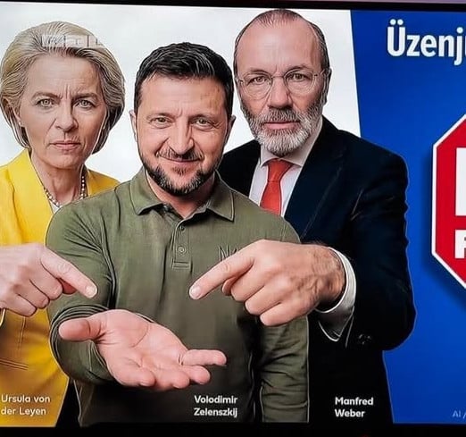 Az Orbán-kormány reklámszpotja az RTL-en 2026-ban: Zelenszkij ukrán elnököt, Manfred Webert, az EPP frakció vezetőjét és Ursula von der Leyent, az Európai Bizottság elnökét támadta a szpot
