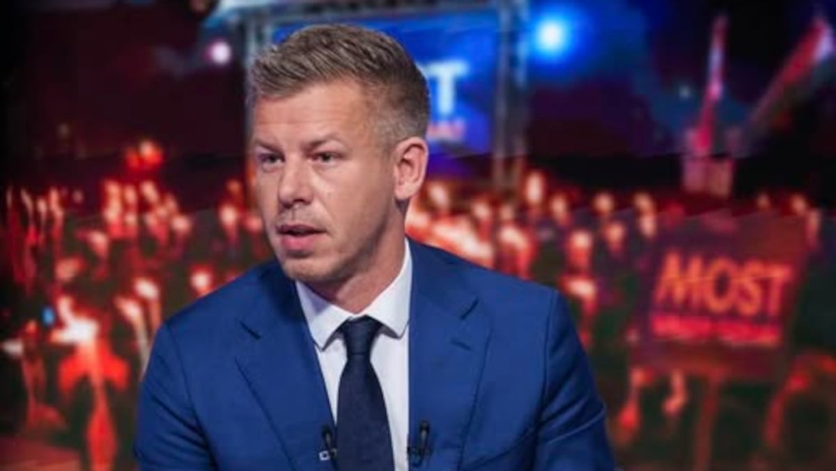 Magyar Péter, a Tisza Párt elnöke 2026.04.15-én az M1 vendégeként