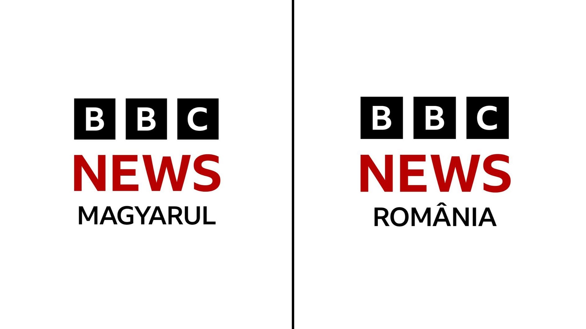A BBC News Magyarul és a BBC News Románia logója