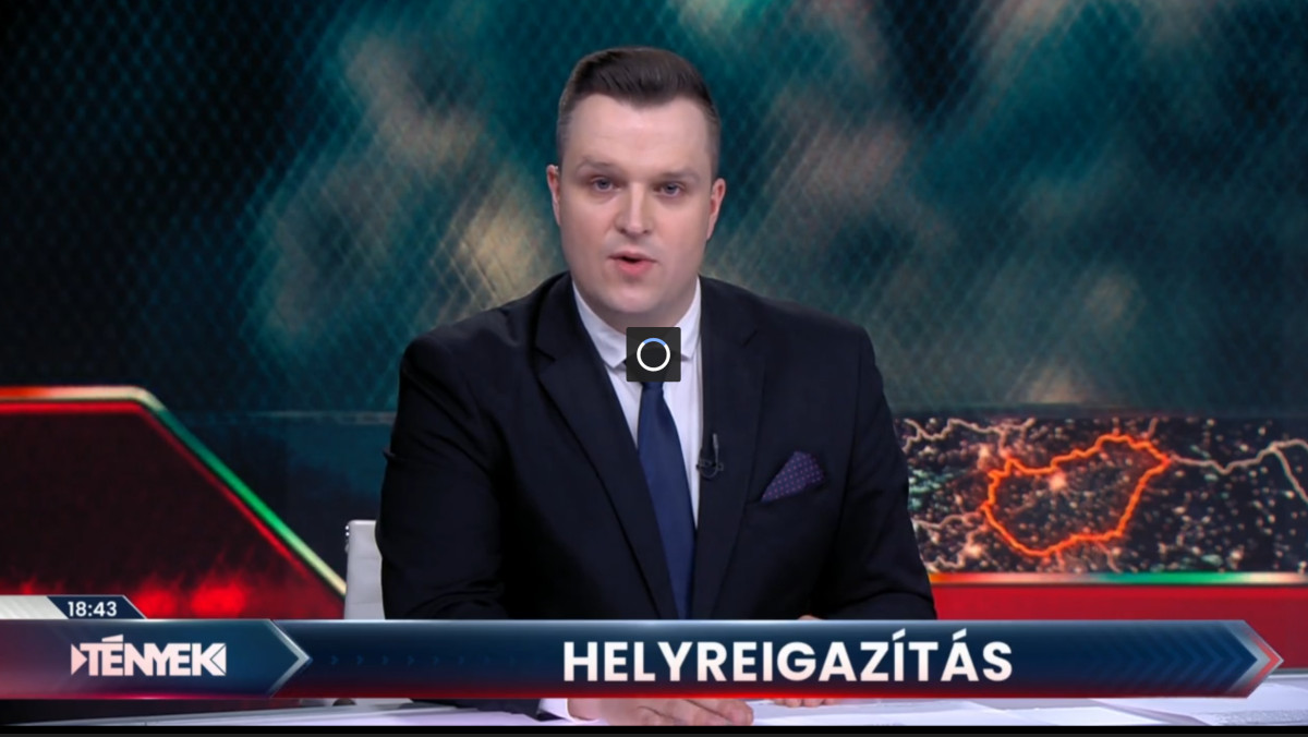 A TV2 Tények Orbán-imádó műsorvezetője felolvasta, hogy valótlanul állították, hogy Magyar Péter apja „lopott, csalt és közokiratot hamisított”