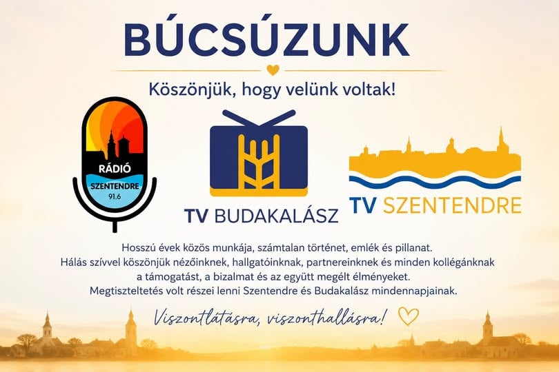 Búcsúzik a TV Budakalász, a TV Szentendre és a Rádió Szentendre