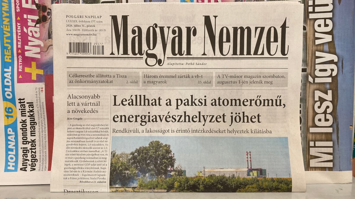 A Magyar Nemzet című napilap legutolsó, 2026.07.31-én megjelent száma egy óbudai újságosnál