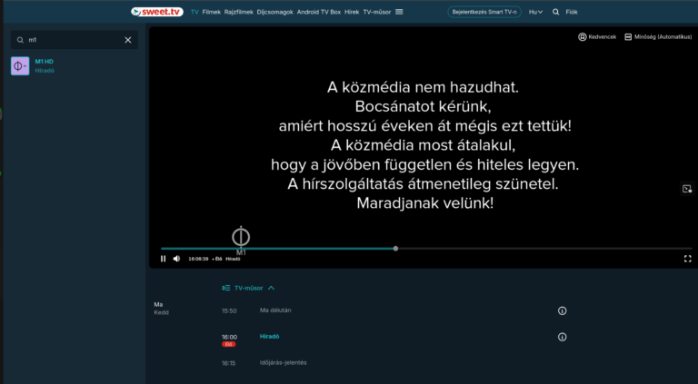 Az M1 felfüggesztésére utaló felirat 2026.07.07-én délután