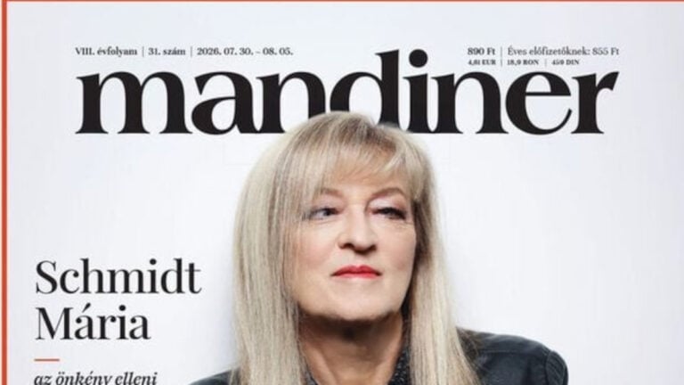 Schmidt Mária a Mandiner utolsó lapszámának címoldalán