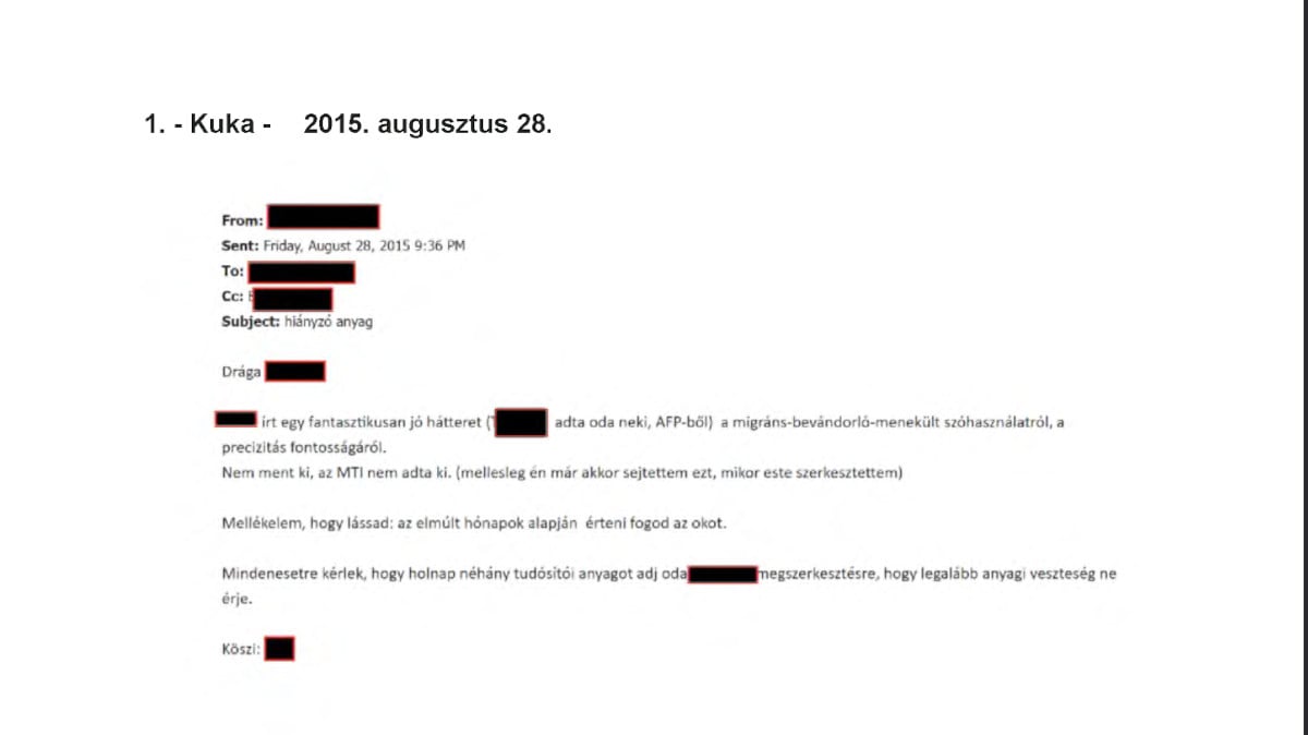 A PRO DOMO dokumentum egy részlete