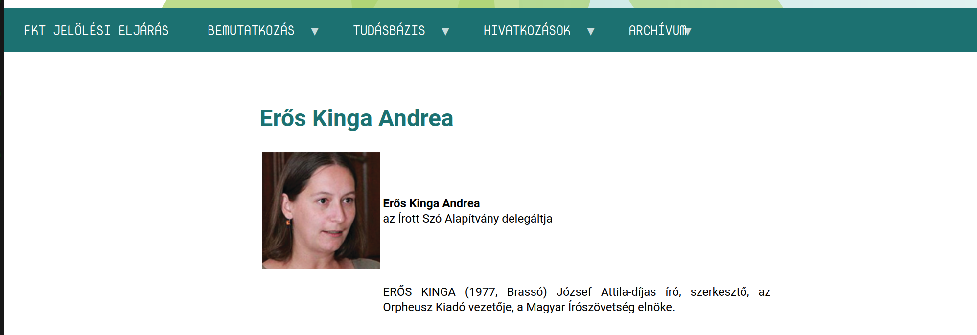 Erős Kinga, a Közszolgálati Tanácsba delegált tag
